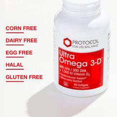 Protocol for Life Balance Ultra Omega 3-D bottle being poured with a meal