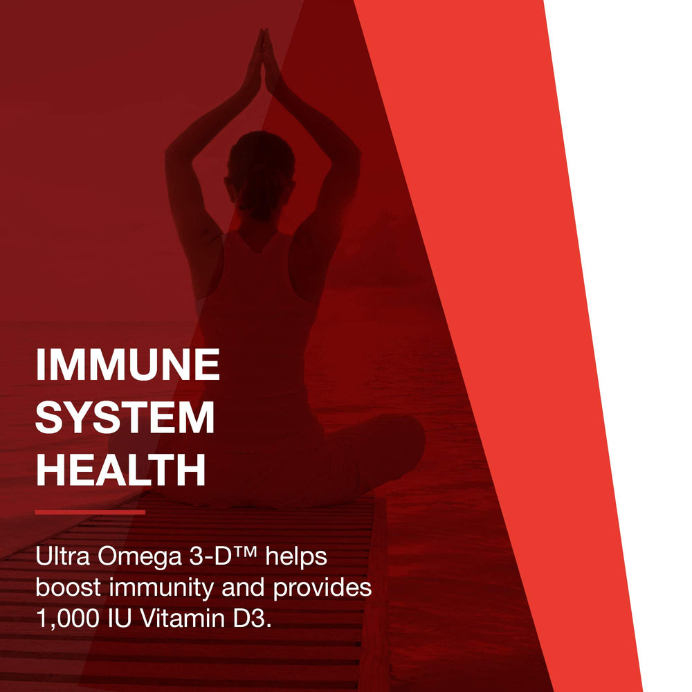 Protocol for Life Balance Ultra Omega 3-D bottle highlights 1000 IU vitamin D3