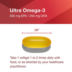Daily dosing guidance text on PROTOCOL FOR LIFE BALANCE Ultra Omega-3 packaging