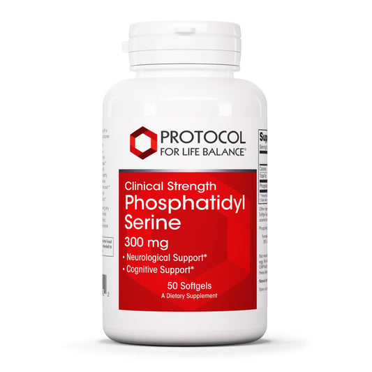PROTOCOL FOR LIFE BALANCE phosphatidylserine softgels bottle shows 300 mg for cognitive support