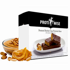 ProtiWise Peanut Butter Cup bar pack shot showing a protein-rich snack option