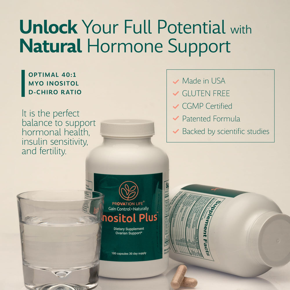 PROVATION LIFE Inositol Plus ingredients chart outlining the 12 active components.