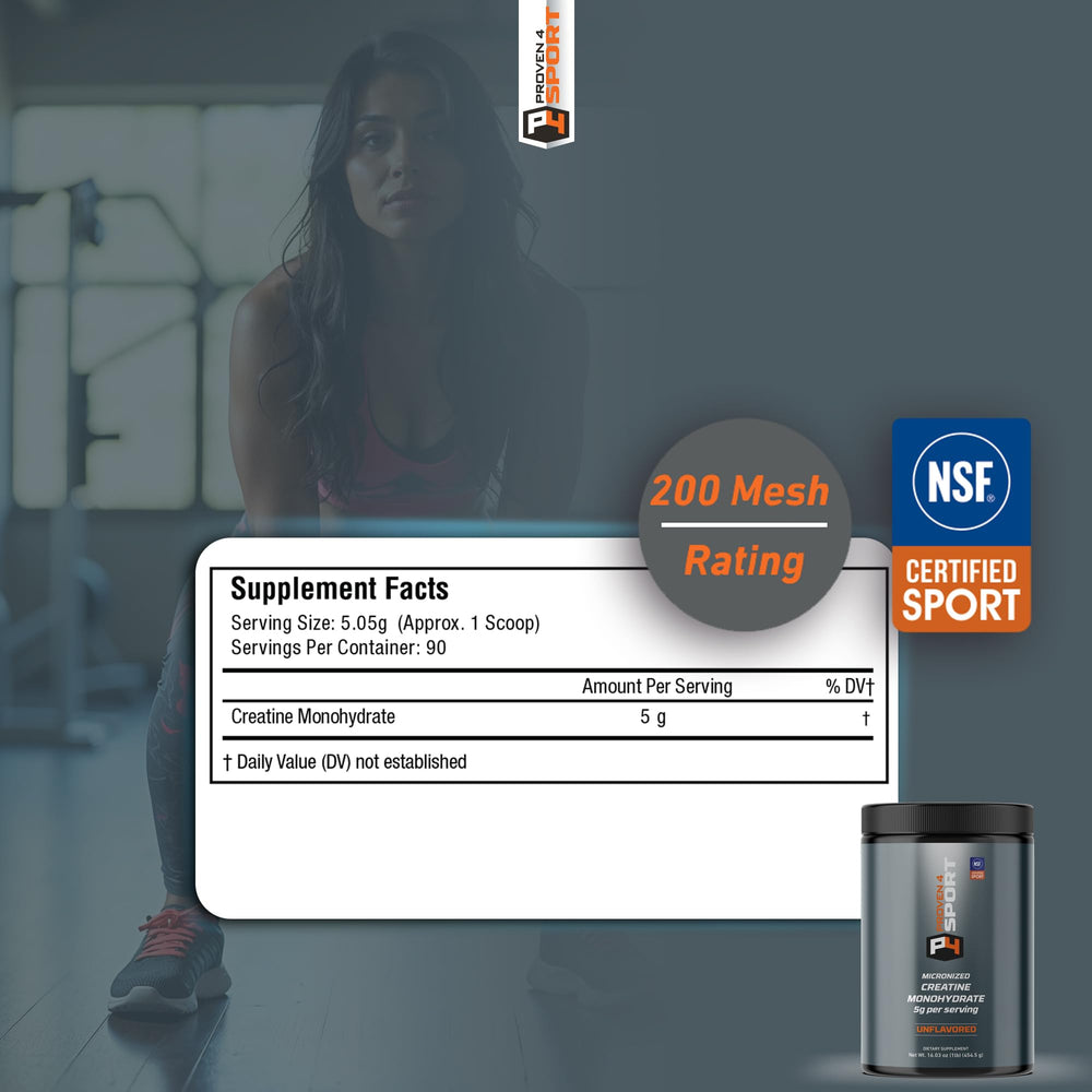 Proven4 Creatine Monohydrate scoop used for consistent measurement and mixing.