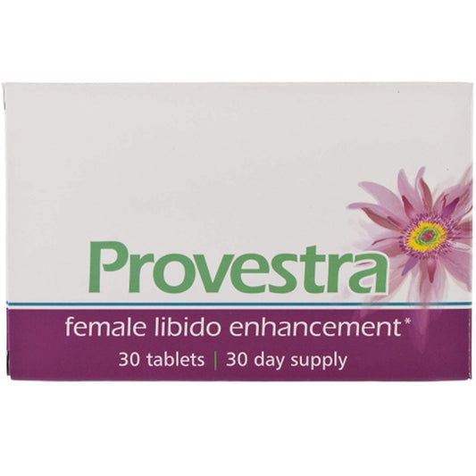 Provestra bottle with 30 tablets for daily use, supporting well-being.