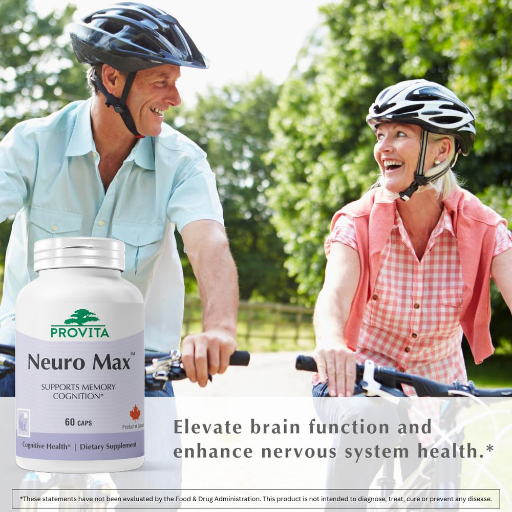 Provita Neuro Max lions mane illustration emphasizes nerve support.