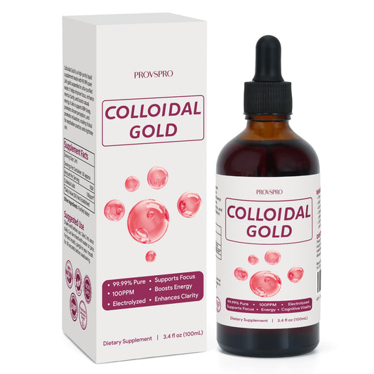 Provspro Colloidal Gold 24K bottle highlights purity for daily vitality