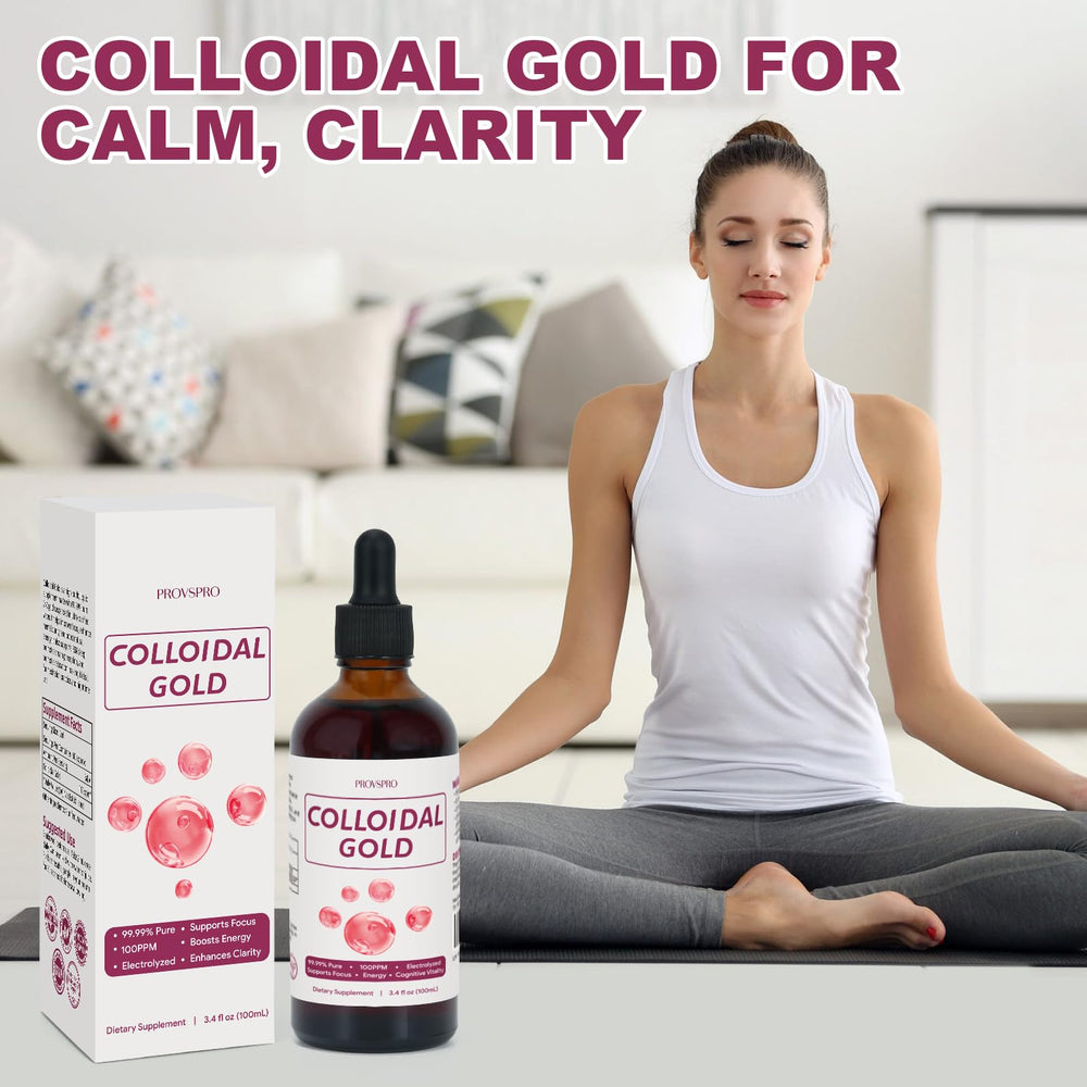 Provspro Colloidal Gold 24K pour demonstrates easy daily dosing for focus