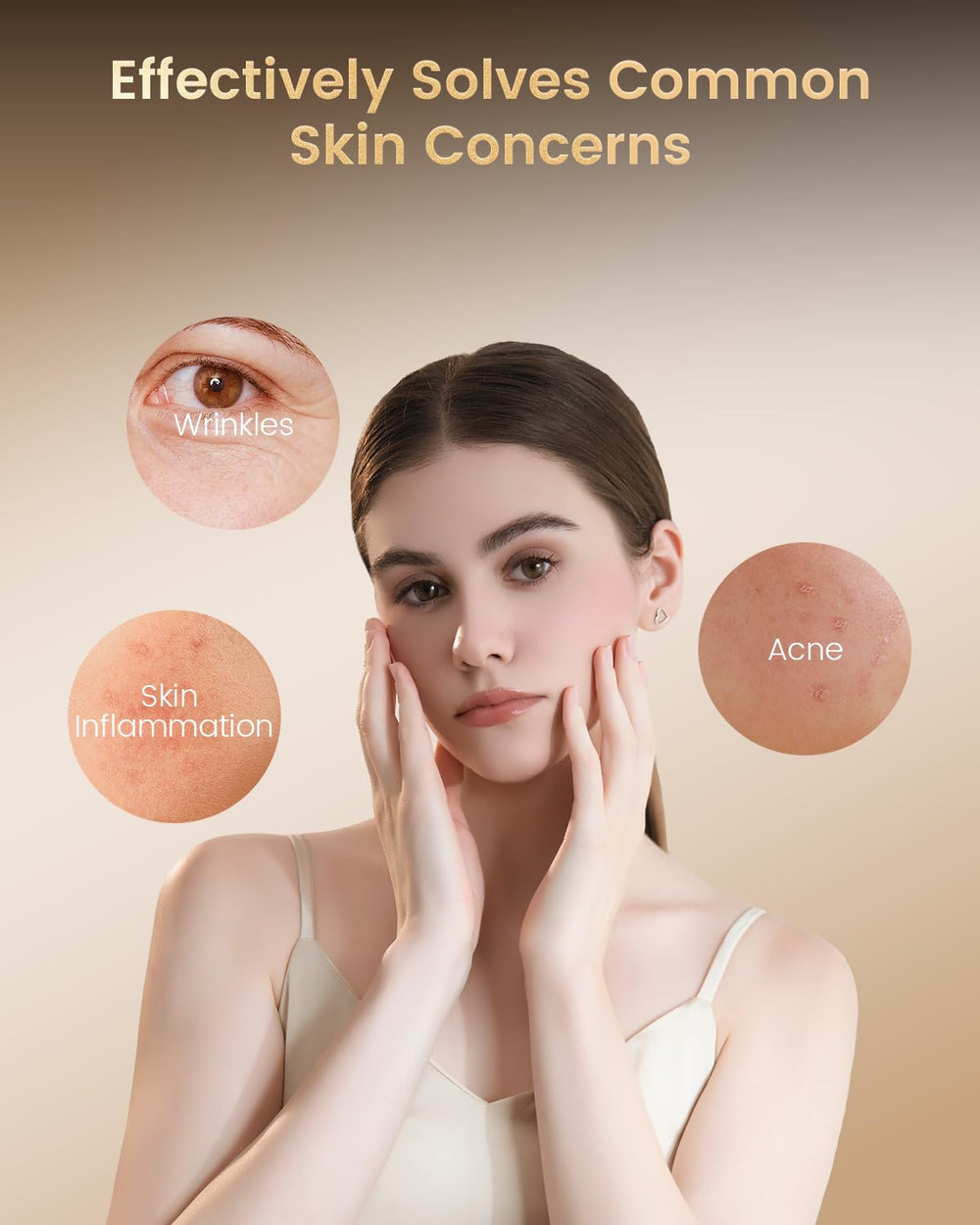 PrunGo LED mask shows blue, red, and NIR modes for versatile skincare routines.
