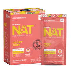 PRÜVIT Keto//OS NAT Heart Tart Charged label highlights minerals for hydration support.