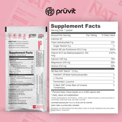 PRÜVIT OS NAT Strawberry Peach glass showing dissolved mix for refreshing drink