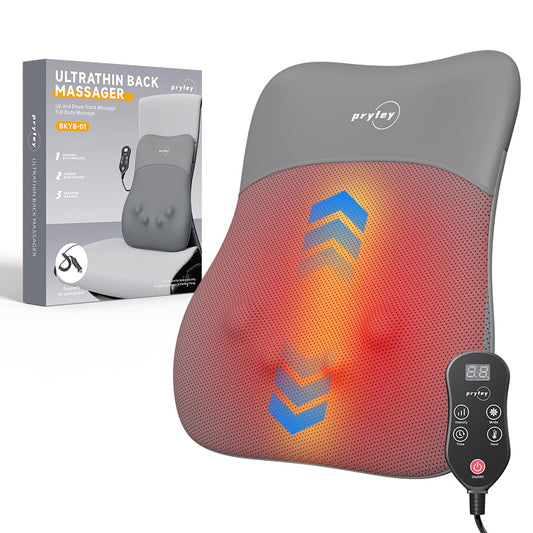 Pryfey Back Massager with 4D rolling rail system delivers deep tissue-like relief.