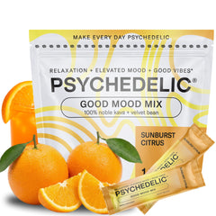 Psychedelic Water calming kava drink mix packaging for easy serving and relaxation.