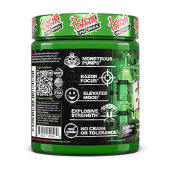 Psycho Pharma Edge of Insanity label art highlights bold branding and intensity.