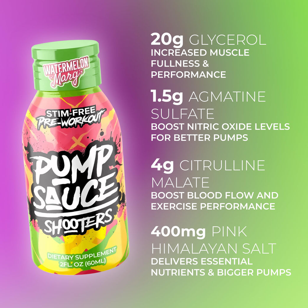 Pump Sauce Watermelon Margarita shooter in gym bag ready for quick pre-workout use