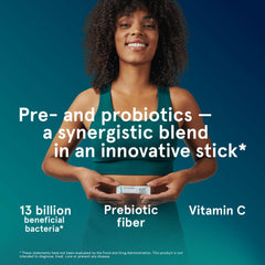 Puori Daily Probiotics nutrition label highlights fiber and vitamin C.