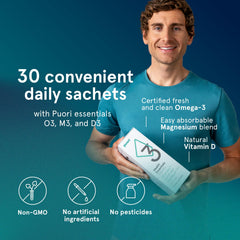 Puori P3 vitamin D3 softgels help maintain daily immune support.
