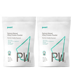 Puori PW1 vanilla protein powder bags ready for post-workout shakes