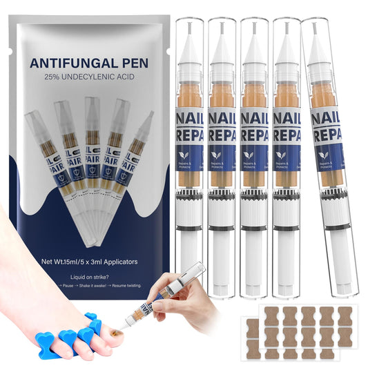 PUPCA toenail fungus pen application demonstrates precise, mess-free care for damaged nails.
