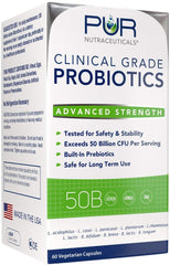 PUR Nutraceuticals clinical-grade probiotics bottle for daily healthy gut support