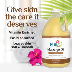 PURA 1st Coconut Therapy oil pump showing easy, non-greasy application