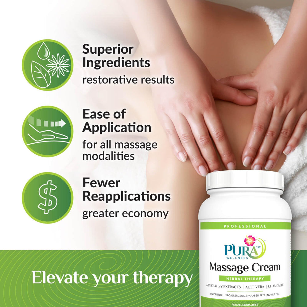 PURA 1st Herbal Therapy Arnica Aloe Vera ingredients label for sessions