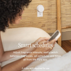 Pura's adaptive diffusion technology reads room temperature for even scenting