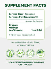 PURA VIDA MORINGA powder scoop for precise portions in recipes
