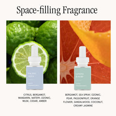 Pura 4 diffuser with Pacific Aqua refill delivering a refreshing sea inspired scent.