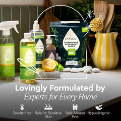 Puracy refill pouch helps reduce plastic waste in daily bath routines.