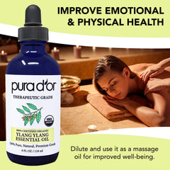 PURA D'OR Ylang Ylang oil diffuser use for aromatherapy mood uplift.