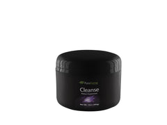 PuraDyme Cleanse bottle pouring powder supports gentle digestive balance for daily wellness.