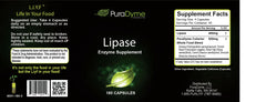 Puradyme Lipase enzyme capsules close-up, fat digestion aid