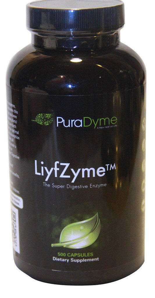 Puradyme LiyfZyme bottle front view for plant-based digestion support