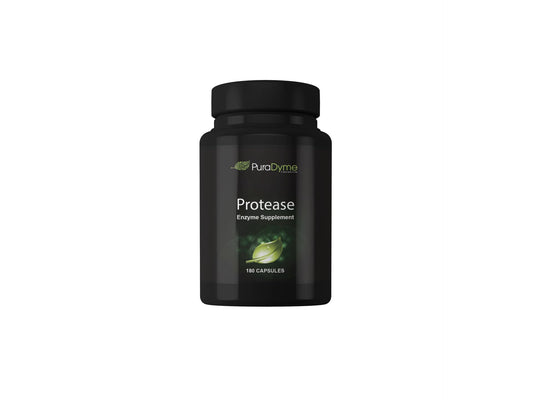 PuraDyme Protease bottle with label signaling protein digestion support.