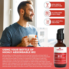 Purality Health fulvic acid B12 formulation highlights improved bioavailability and daily support.