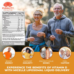 Purality Health Vitamin D3 with K2 liquid citrus flavor supports tasty daily use.