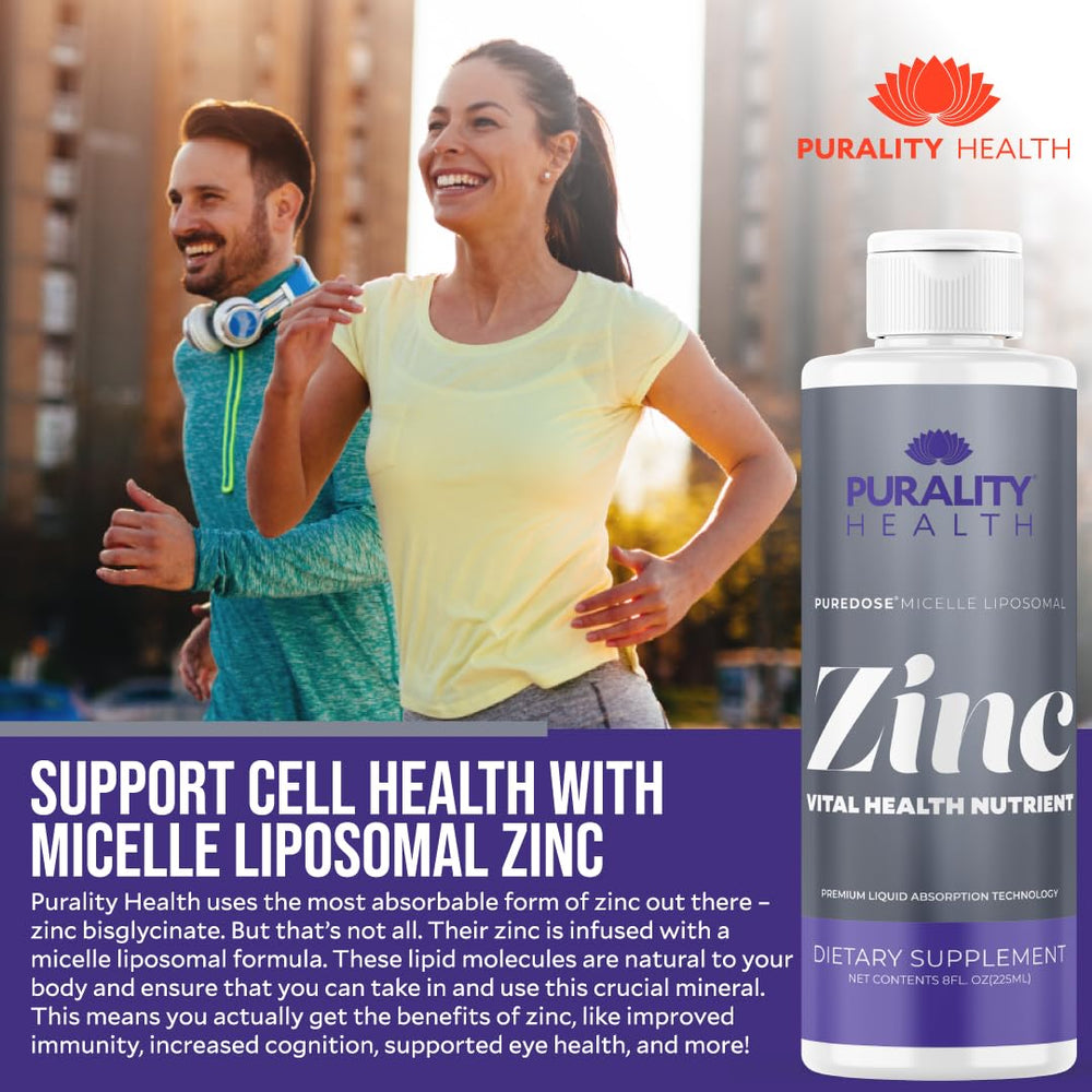 Purality Health zinc daily dosing with water or juice