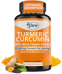 Pure By Nature Turmeric Curcumin bottle showing high absorption formula.