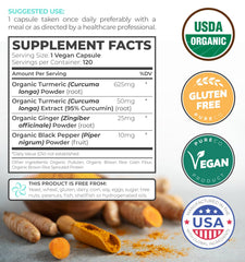 Pure Co turmeric-ginger capsules close-up highlighting high-potency formula.