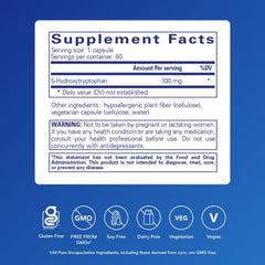 Pure Encapsulations 5-HTP capsules close-up for serotonin support.
