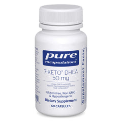 Pure Encapsulations 7-Keto DHEA capsules in bottle, potential support for healthy body composition.