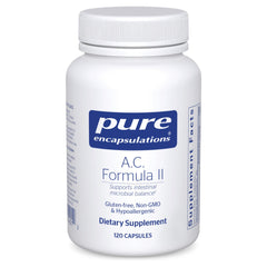 Pure Encapsulations A.C. Formula II bottle front showing hypoallergenic digestive support