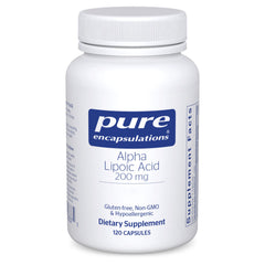 Pure Encapsulations Alpha Lipoic Acid 200mg bottle front for daily antioxidant support