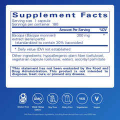 Pure Encapsulations Bacopa capsules close-up show premium formulation.