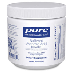 Pure Encapsulations Buffered Ascorbic Acid Powder bottle with neutral pH formula.