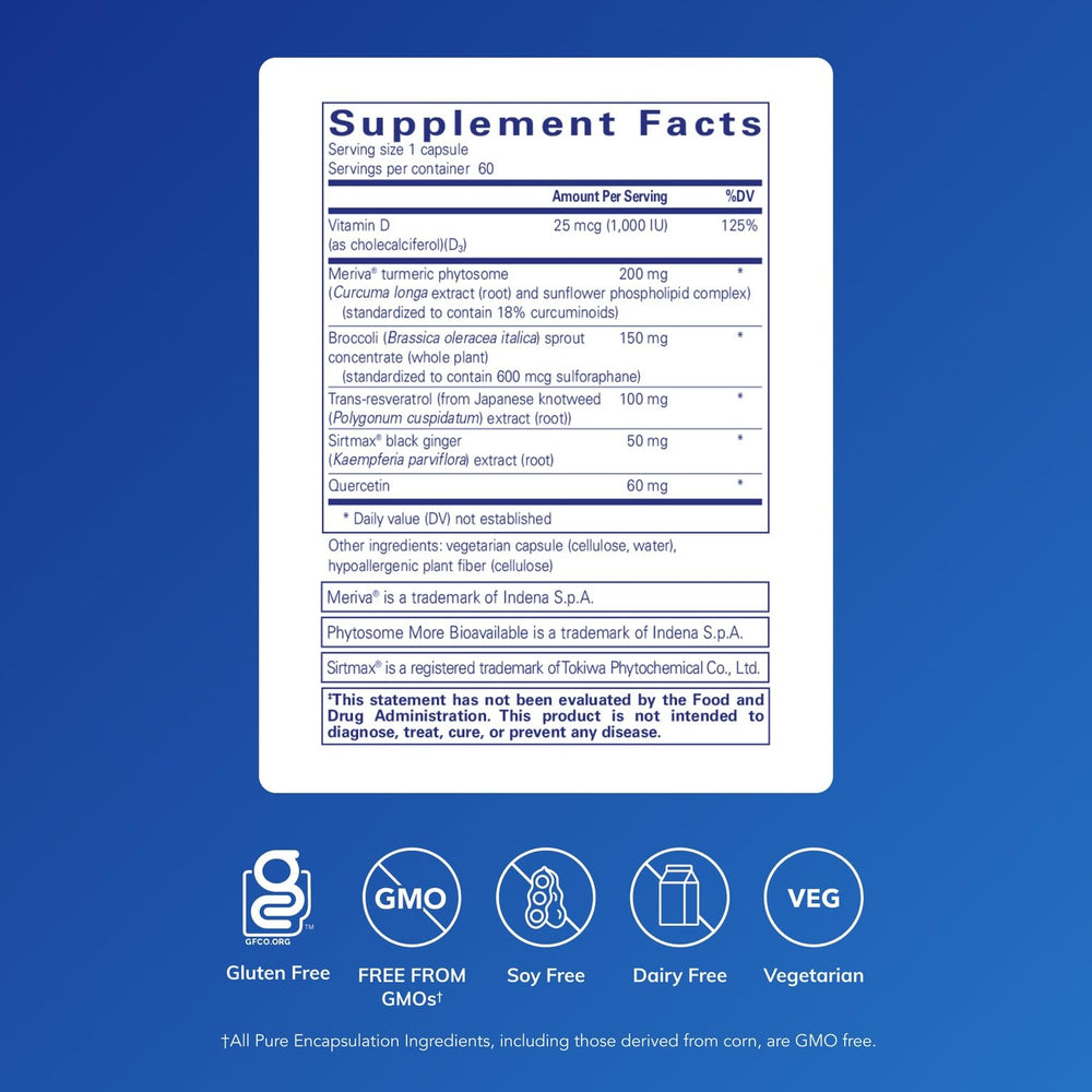 Pure Encapsulations Balanced Immune bottle back view showing ingredient highlights for informed use.