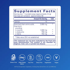 Pure Encapsulations BCAA Powder scoop demonstrates easy dosing for workouts.