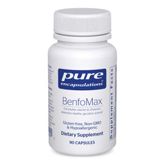 Pure Encapsulations BenfoMax 90s bottle with 200 mg benfotiamine for metabolism support.