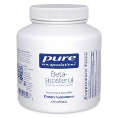 Pure Encapsulations Beta-Sitosterol bottle shows vegan formula for urinary support.