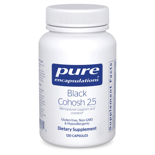 Pure Encapsulations Black Cohosh bottle for menopause comfort and daily wellness